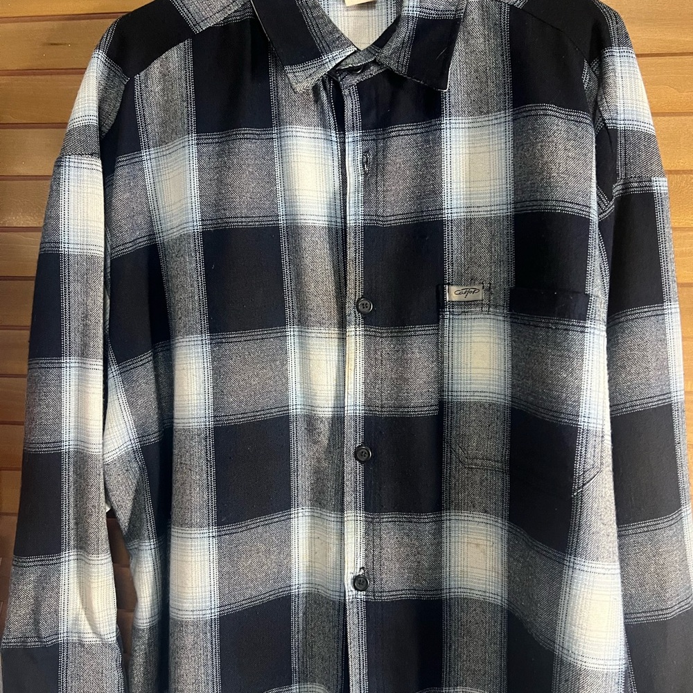 Men's Black and Gray Plaid Shirt
